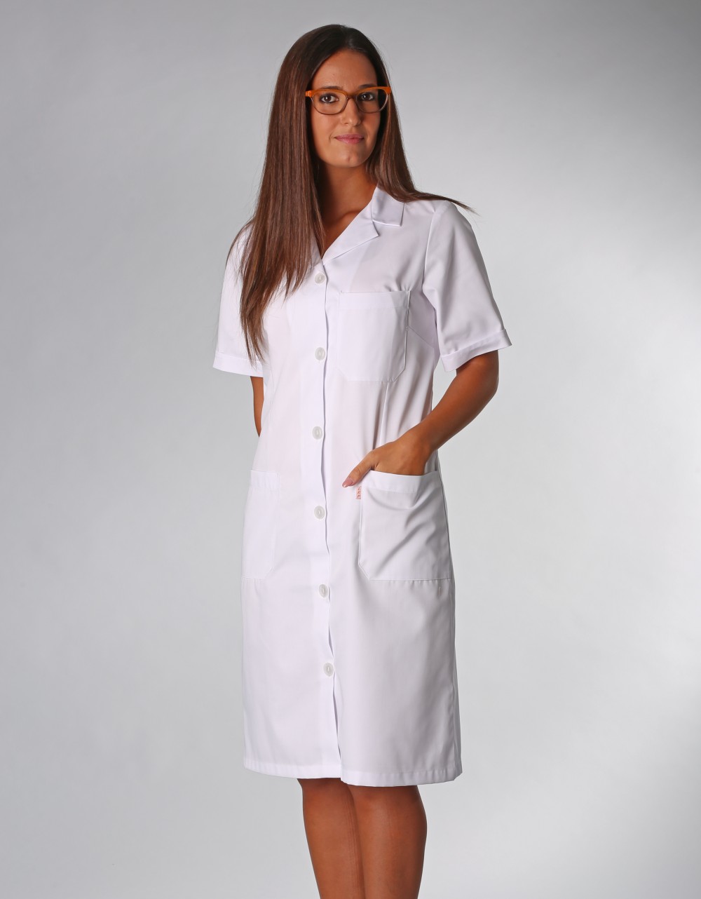 Bata branca de médico ou laboratório de manga curta para mulher | CF13MM |  Concept Fardas